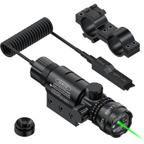 Feyachi Tactical Green Laser Sight for Rifle with 20mm Picatinny Rail Mount and 1'' Ring Barrel Mount Include Pressure Switch