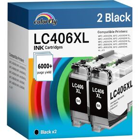 Colorfly Compatible LC406XL Ink Cartridges Replacement for Brother LC406 XL LC406XL Ink Cartridges Work with Brother MFC-J5855DW Ink MFC-J4335DW MFC-J5855DW MFC-J6955DW (Black, Cyan, Magenta, Yellow)