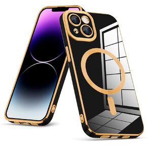 حافظة مغناطيسية لهاتف iPhone 13، حافظة فاخرة وناعمة من مادة TPU مغناطيسية مضادة للخدش ومضادة للأصفر، حافظة لامعة مقاومة للصدمات لهاتف iPhone 13، أزرق (7-11) in Kuwait