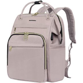 EMPSIGN 17 Inch Laptop Backpack for Women, Work Business Travel Computer College Bags, Large Capacity Water-repellent Quilted Casual Daypack with USB Port, Black