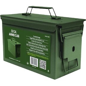 HOMESTEAD 50 Cal Metal Ammo Can - New Steel M2A1 Military Ammo Box, Airtight and Water-Resistant Ammo Box for Storage (6-Pack, Green Color)