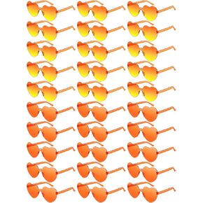 30 Pcs Heart Shaped Rimless Sunglasses Transparent Colorful Frameless Glasses Eyewear Bachelorette Party