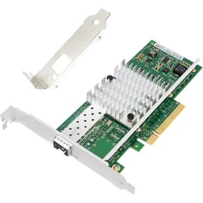 10Gb Ethernet Converged Server 1x SFP+ Port Network Card(NIC) PCIEx8 Compatible Intel X520-DA1 82599EN Chip Support Windows 7/8/10/11/Visa,Server/Linux/VMware