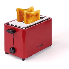 Courant 2-Slice Toaster Cool Touch with Extra Wide Slots For Bread, Bagels & Waffle with 6 Adjustable Shade Settings, Crumb Tray & Cancel Function Extra-Lift Feature, compact Design – Red
