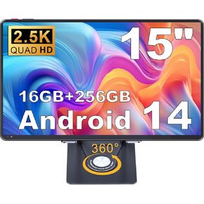 jumper 15 inch Tablet 2.5K Display, Helio G99 Octa-Core Processor(Beat Unisoc T618), Android 14 Tablet with Foldable Stand, 16GB RAM 256GB ROM, 10000mAh, 4 Speakers, BT5.0, 2.4G/5G WiFi, 13MP Camera
