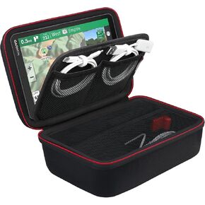 BOVKE Hard GPS Case for 8 Inch Garmin dezl OTR800 / dēzl OTR810 / DriveSmart 86 / Garmin RV 890 GPS Navigator System, Extra Space fit Charger, Friction Mount, USB Cables Accessories, Black+Black