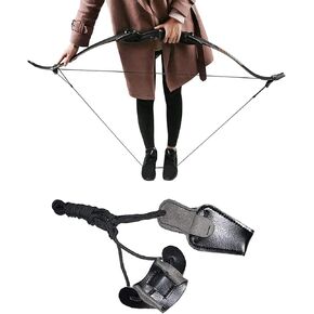 TOPARCHERY Traditional Leather Bow Stringer Recurve Long Bow Rope Hunting Shooting Bowstring Tool