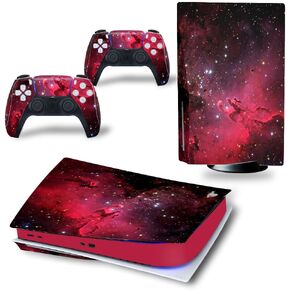 Skin for PS5 Disc Edition Decal Cover, Protective Sticker Decal for PS5, Full Set Skin Vinyl for PS5 Disc Console and Controller (Purple)