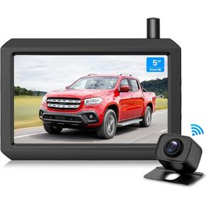 كاميرا احتياطية لاسلكية AUTO-VOX بشاشة 5 بوصة عالية الدقة، نظام كاميرا الرؤية الخلفية للإشارة الرقمية الثابتة سهل التركيب، كاميرا احتياطية للرؤية الليلية ذات قناة مزدوجة اللون لسيارة SUV بيك اب شاحنة فان - W7Pro in Kuwait