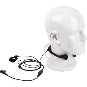 Throat Mic with PTT for Baofeng UV-5R UV-82 UV-82HP BF-888S BF-F8HP AR-152 AR-5 Arcshell Retevis RT17 RT18 RT19 RT21 RT22 RT27 RT68 RB26 RT7 H-777 Kenwood 2-Pin Radios