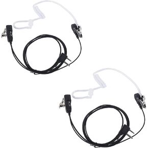 avph3 سماعة أمان شفافة صوتية 2Pin سماعة أذن Ptt Mic Vox زوج ميكروفون راديو قطعة أذن لجهاز Midland Walkie Talkie GTX 1000 lxt 600 lxt600pa t71vp3 lxt500pa (سلكي، أسود، 2 حزمة)