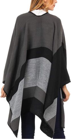 MissShorthair Women's Printed Shawl Wrap Fashionable Open Front Poncho Cape in Kuwait