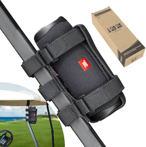 10L0L Golf Cart Portable Speaker Mount with Adjustable Strap, Outdoor Bluetooth Wireless Speaker Holder (Black in Saudi Arabia