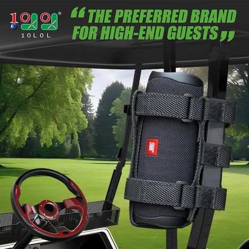 10L0L Golf Cart Portable Speaker Mount with Adjustable Strap, Outdoor Bluetooth Wireless Speaker Holder (Black in Saudi Arabia