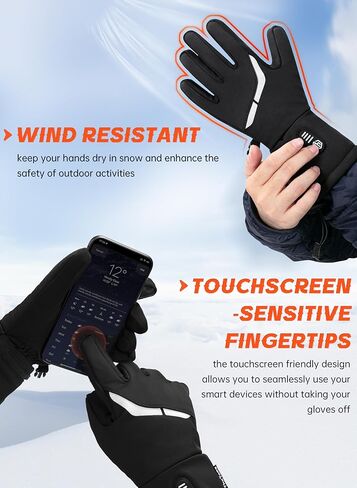 قفازات ThxToms ساخنة للرجال والنساء مع شاشة تعمل باللمس، قفازات تسخين كهربائية ببطارية قابلة لإعادة الشحن، قفازات حرارية رقيقة وناعمة مطورة لالتهاب المفاصل أثناء القيادة في الشتاء والعمل في الهواء الطلق in Kuwait