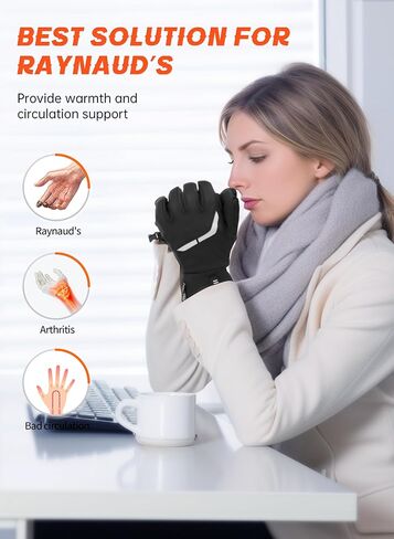 قفازات ThxToms ساخنة للرجال والنساء مع شاشة تعمل باللمس، قفازات تسخين كهربائية ببطارية قابلة لإعادة الشحن، قفازات حرارية رقيقة وناعمة مطورة لالتهاب المفاصل أثناء القيادة في الشتاء والعمل في الهواء الطلق in Kuwait
