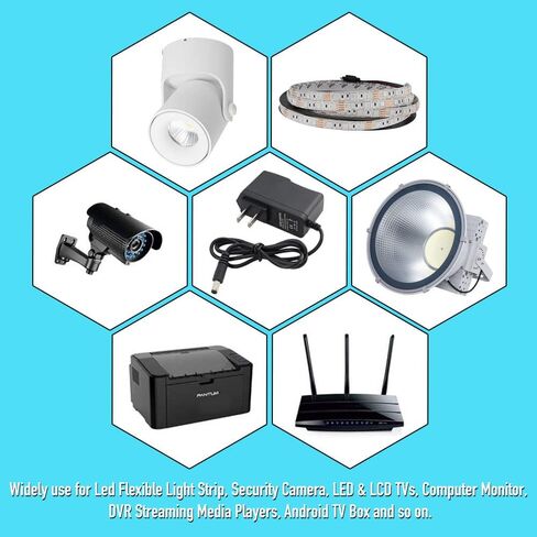 Power Supply 5V 1A, AC 100-240V to DC, Yetaida Max 5W Universal Wall Plug Power Adapter 5.5 * 2.5mm DC Jack (DC 5V 1A 5W) in Saudi Arabia