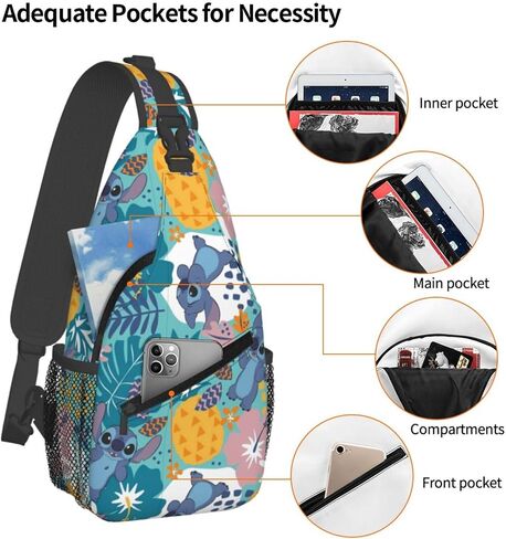 Sling Bag for Men Funny Casual Hiking Daypack Women Crossbody Chest Backpack for Travel Riding Outdoor Sports in Saudi Arabia