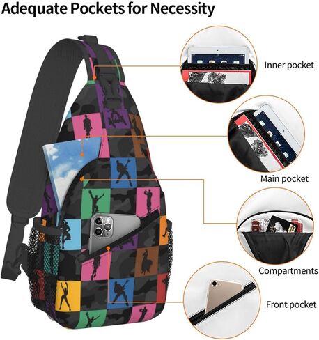 Sling Bag for Men Funny Casual Hiking Daypack Women Crossbody Chest Backpack for Travel Riding Outdoor Sports in Saudi Arabia