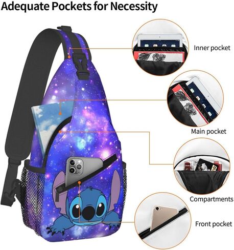 Sling Bag for Men Funny Casual Hiking Daypack Women Crossbody Chest Backpack for Travel Riding Outdoor Sports in Saudi Arabia