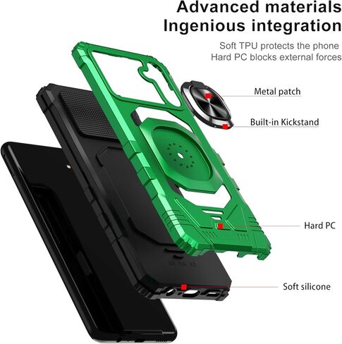 Ailiber Phone Case for Samsung Galaxy A16 5G, Samsung A16 Screen Protector, Ring Kickstand for Magnetic Car Mount, Heavy Duty Shockproof Protective Rugged Cell Phone Cover-Rose Gold in Kuwait