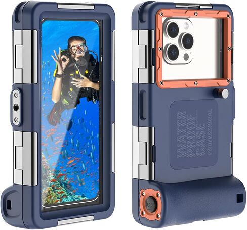 Universal Underwater Phone Case for Snorkeling, Diving Phone Case[50ft/15m], Compatible with 4.7-6.9 inch Smartphones, for iPhone 16/15/14/13/12 /for Samsung Galaxy S24/S23/S22/S21 (Orange) in Kuwait