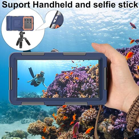 Universal Underwater Phone Case for Snorkeling, Diving Phone Case[50ft/15m], Compatible with 4.7-6.9 inch Smartphones, for iPhone 16/15/14/13/12 /for Samsung Galaxy S24/S23/S22/S21 (Orange) in Kuwait