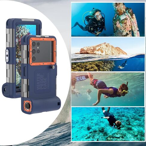 Universal Underwater Phone Case for Snorkeling, Diving Phone Case[50ft/15m], Compatible with 4.7-6.9 inch Smartphones, for iPhone 16/15/14/13/12 /for Samsung Galaxy S24/S23/S22/S21 (Orange) in Kuwait