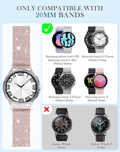 LETOID Stretchy Bands for Samsung Galaxy Watch 7 6 5 4 FE 40mm 44mm/Watch 6 4 Classic Band 42mm 46mm 43mm 47mm/Watch 5 Pro Band 45mm/Active 2/Galaxy Watch Ultra Bands, 3-Pack 20mm Elastic Nylon Strap in Saudi Arabia