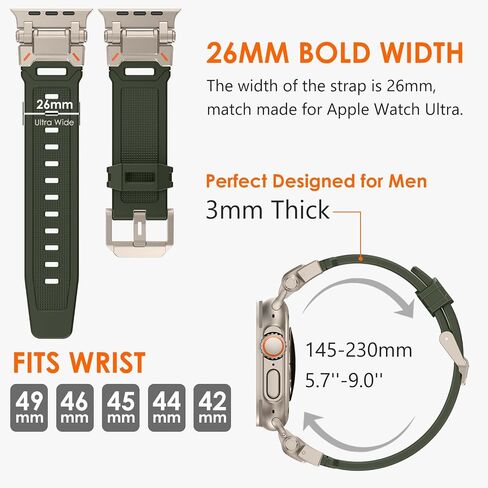 FULLIFE Designed for Apple Watch Band Apple Watch Ultra 3/2/1 49mm for Men in Kuwait