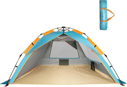 خيمة منبثقة للشاطئ، مأوى للشمس، خيم فورية محمولة لتظليل الشمس - 2 و4 أشخاص - مضادة للأشعة فوق البنفسجية - مقاومة للماء - مقاومة للماء، من زوماك in Kuwait