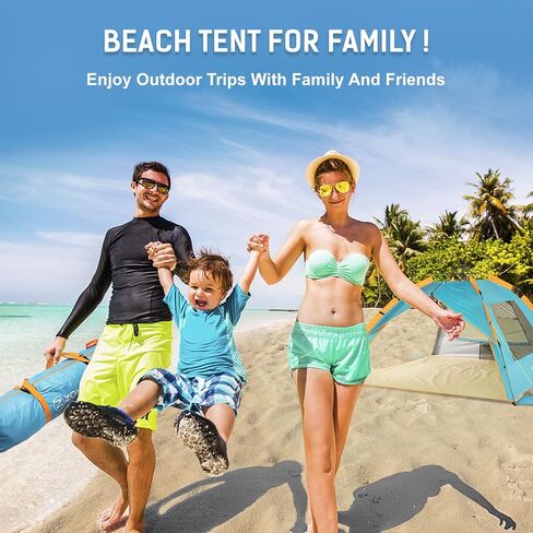 خيمة منبثقة للشاطئ، مأوى للشمس، خيم فورية محمولة لتظليل الشمس - 2 و4 أشخاص - مضادة للأشعة فوق البنفسجية - مقاومة للماء - مقاومة للماء، من زوماك in Kuwait