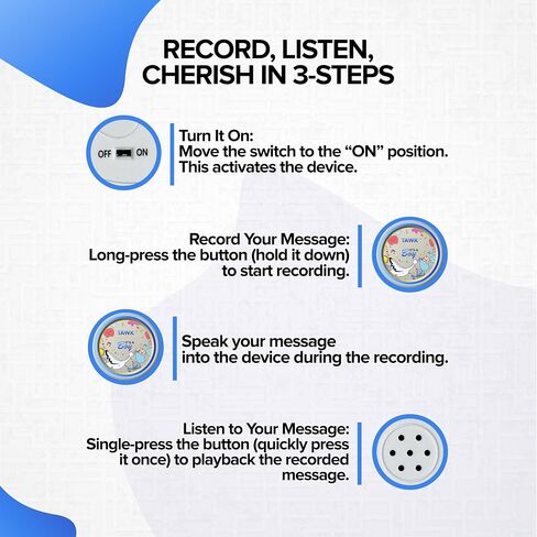 Tawk 60-Second Voice Recording Button, Recordable Message Device, Ideal Button Recorder for Voice Recordings in Saudi Arabia