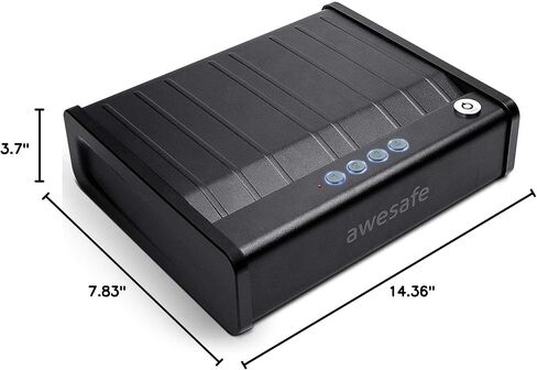 awesafe Gun Safe, Updated Biometric Gun Safe for Pistols, Quick Access Pistol Safe Fingerprint Handgun Safe with Keys and Keypad, Beside Gun Lock Box for Home (Keypad Only) in Saudi Arabia