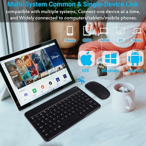 Bluetooth Keyboard and Mouse Set (Black) in Kuwait