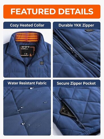 ORORO Men's Heated Quilted Vest with Battery Pack, Lightweight Quilted Heating Vest in Kuwait