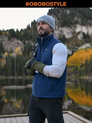 ORORO Men's Heated Quilted Vest with Battery Pack, Lightweight Quilted Heating Vest in Kuwait