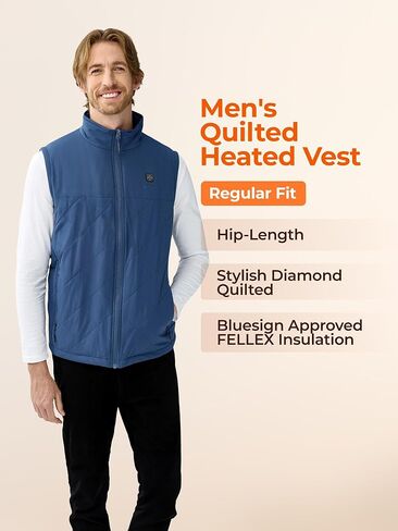 ORORO Men's Heated Quilted Vest with Battery Pack, Lightweight Quilted Heating Vest in Kuwait