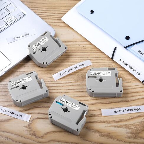 Labelife M-K131 Clear Tape Compatible with Brother P Touch M Tape Clear 12mm 0.47'' M-K131s M131 MK131 Work with Brother Ptouch PT-M95 PT-65 PT-90 PT70BM PT-45 Label Maker Refills,4-Pack in Saudi Arabia
