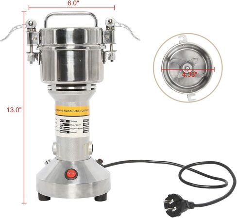 مطحنة حبوب YaeMarine 150 جرام، مطحنة كهربائية عالية السرعة من الفولاذ المقاوم للصدأ، مطحنة التوابل وحبوب الذرة ومسحوق دقيق الذرة (سعة، 150 جرام) in Kuwait