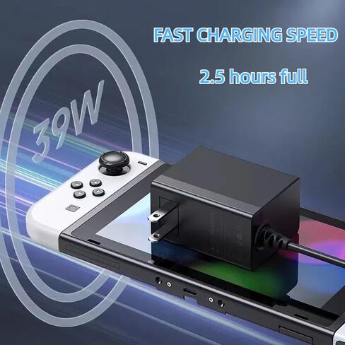 Charger for Nintendo Switch，15V 2.6A Nintendo Switch Charger - with 5FT USB Type C Cable，Fast Charging Fit for Switch/LITE/OLED, Supports TV Mode and Dock Station-7 in Saudi Arabia