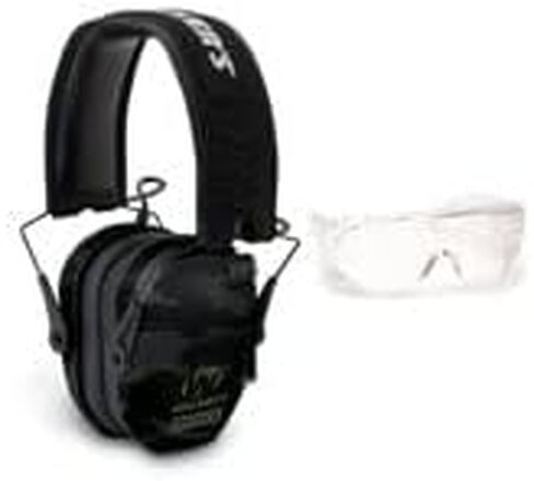 Walkers Razor Slim Electronic Hearing Protection Muffs with Sound Amplification and Suppression and Shooting Glasses Kit in Kuwait