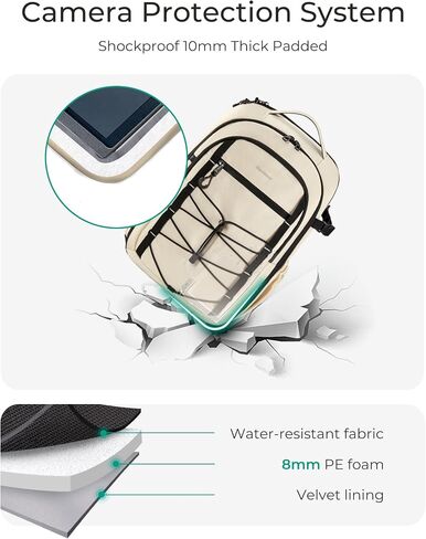 BAGSMART Small Camera Backpack, DSLR SLR Small Camera Bag Fits 13 Inch Laptop, Camera Backpack with Rain Cover & Tripod Holder in Saudi Arabia