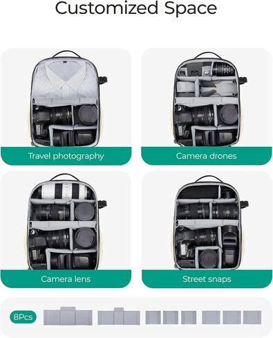 BAGSMART Small Camera Backpack, DSLR SLR Small Camera Bag Fits 13 Inch Laptop, Camera Backpack with Rain Cover & Tripod Holder in Saudi Arabia