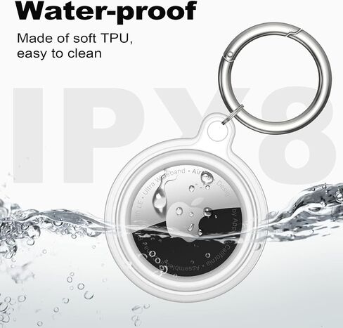 MOLOVA Waterproof Airtag Keychain Leather Air Tag Holder, [4 Pack] Protective Tracker Case with Key Ring Tags Chain, Apple Airtags Cases Cover GPS Item Finders Accessories in Saudi Arabia