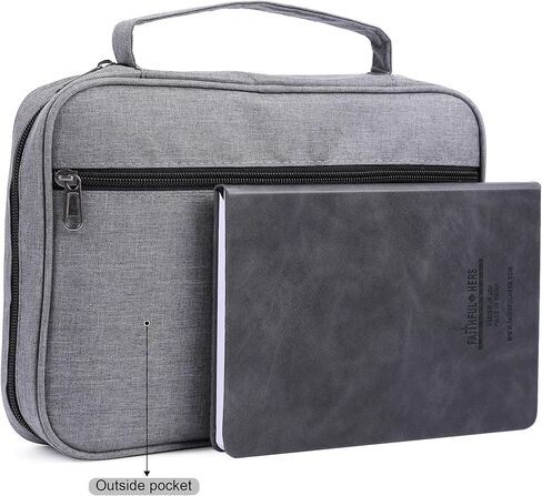 Faithful Hers Bible Cover for Men, Bible Case Set with Notebook, Leather Bible Cover, Bible Book Cover with Handles Pockets Zipper, Bible Carrying Case for Women Boys Kids Bible Case 11x8x2.2 In, Blue in Kuwait