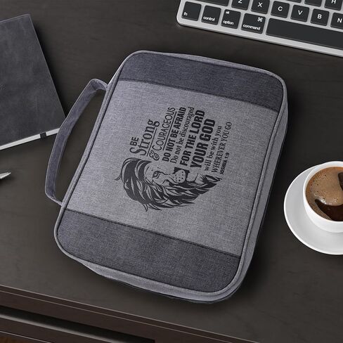 Faithful Hers Bible Cover for Men, Bible Case Set with Notebook, Leather Bible Cover, Bible Book Cover with Handles Pockets Zipper, Bible Carrying Case for Women Boys Kids Bible Case 11x8x2.2 In, Blue in Kuwait