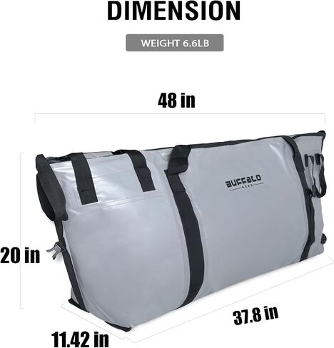 Buffalo Gear Insulated Fish Bag Cooler Flat Bottom,48x20x11in Waterproof Fish Kill Bag Keep Your Catch Cold and Fresh All Day in Saudi Arabia