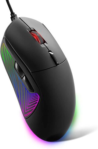 JIDOHUN GM-607 Gaming Mouse Wired, RGB Backlit, 4 Adjustable DPI up to 4800, Ergonomic Gamer Mouse, 7 programmable Buttons-Black for Windows/PC/Mac/Laptop in Saudi Arabia