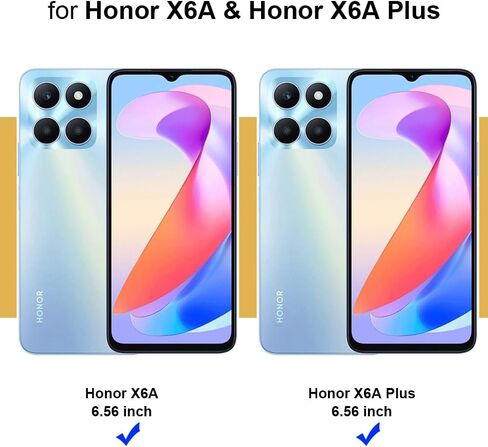 QUIETIP Case Compatible with Honor X6a with Screen Protector,TPU + Hard PC Shockproof Magnetic Ring Car Mount Stand Cover,Black in Saudi Arabia